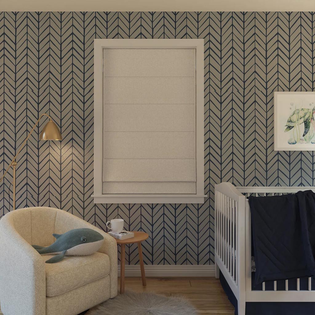 Zero Sunlight Pleated 100% Blackout Cordless Roman Shade