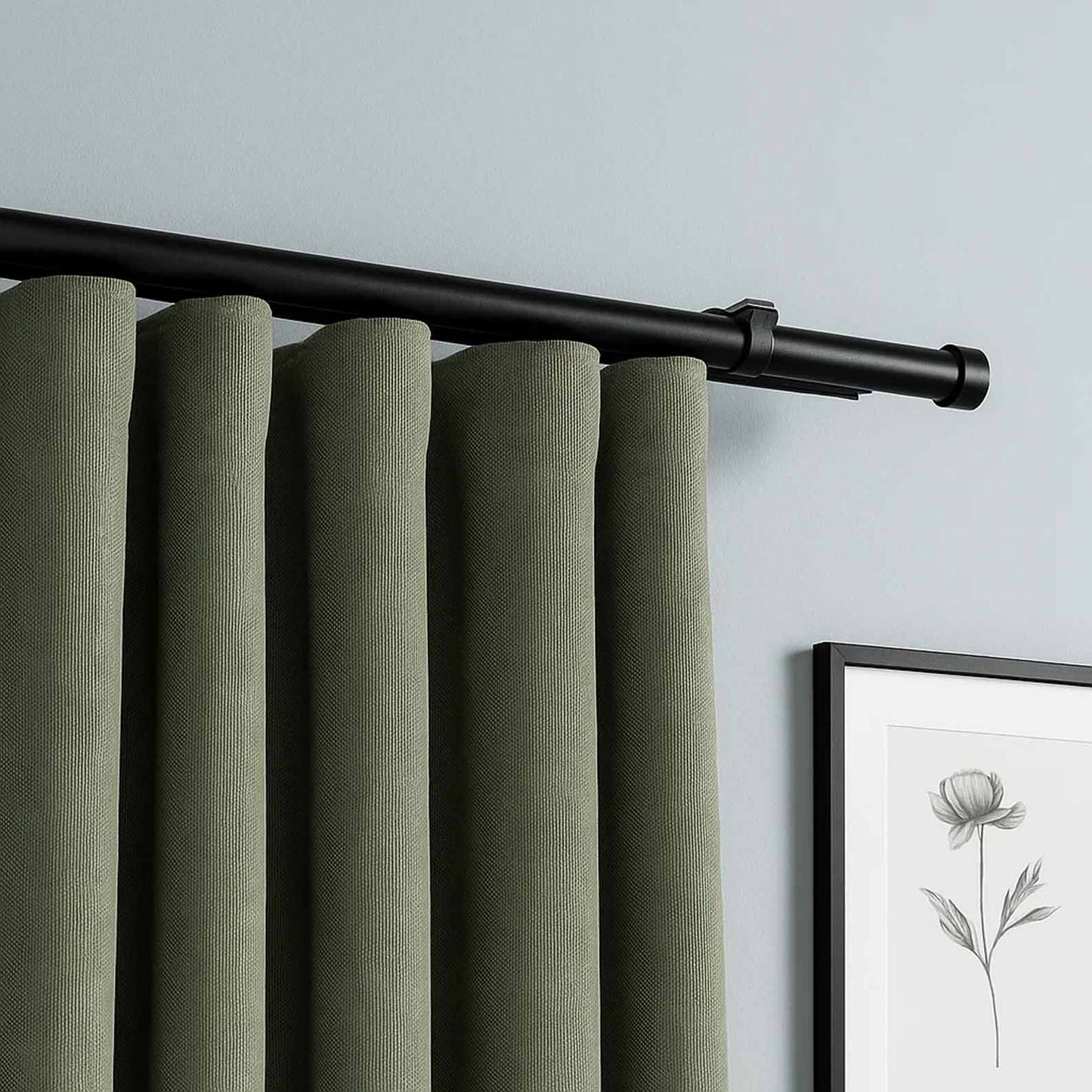 Emerald Green Extra Wide Custom 100% Blackout Linen Curtains