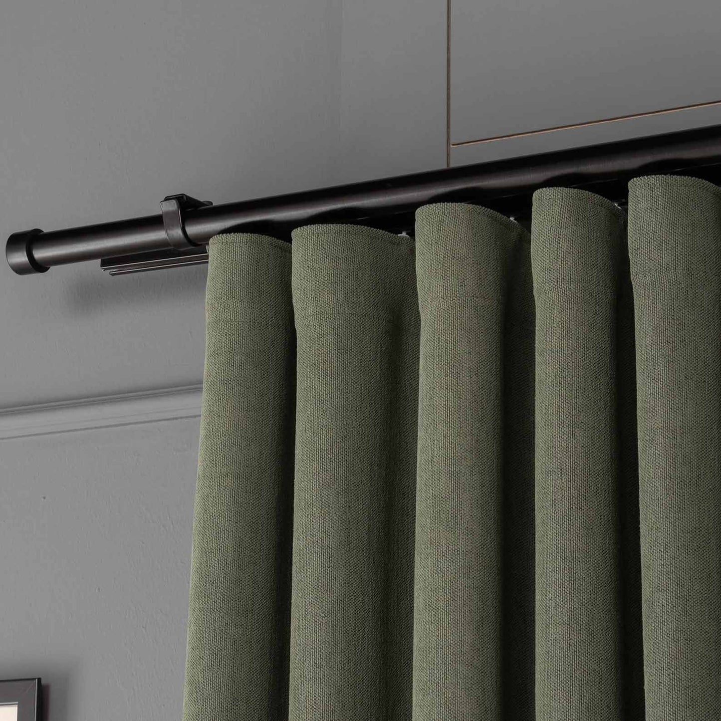 Emerald Green Extra Wide Custom 100% Blackout Linen Curtains