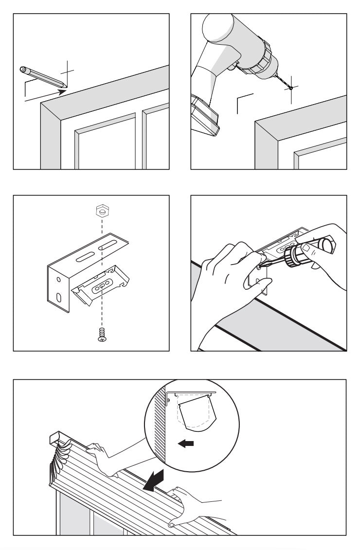 Roman Shade Installation Steps Diagram