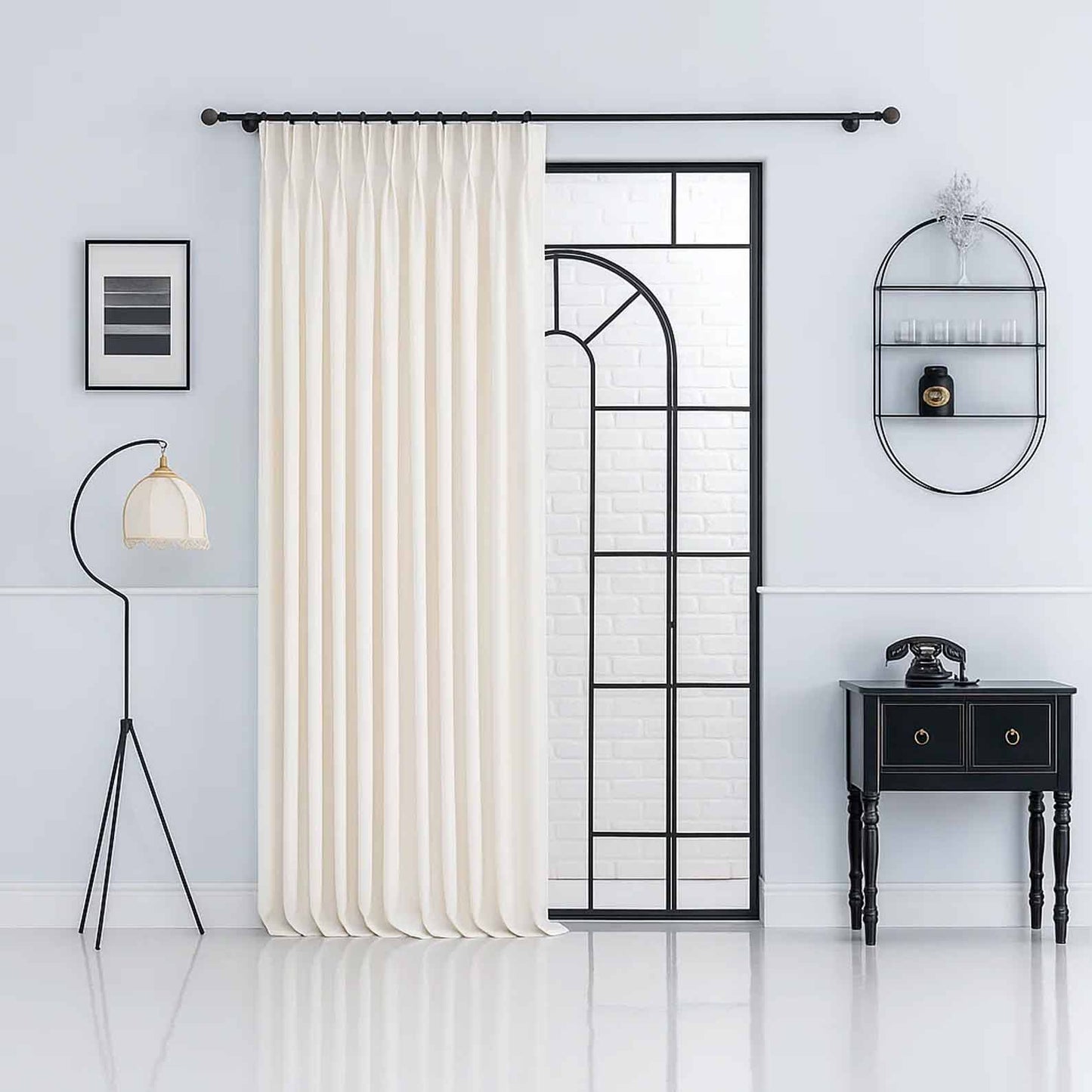 Pinch Pleat Custom 100% Blackout Linen Curtains