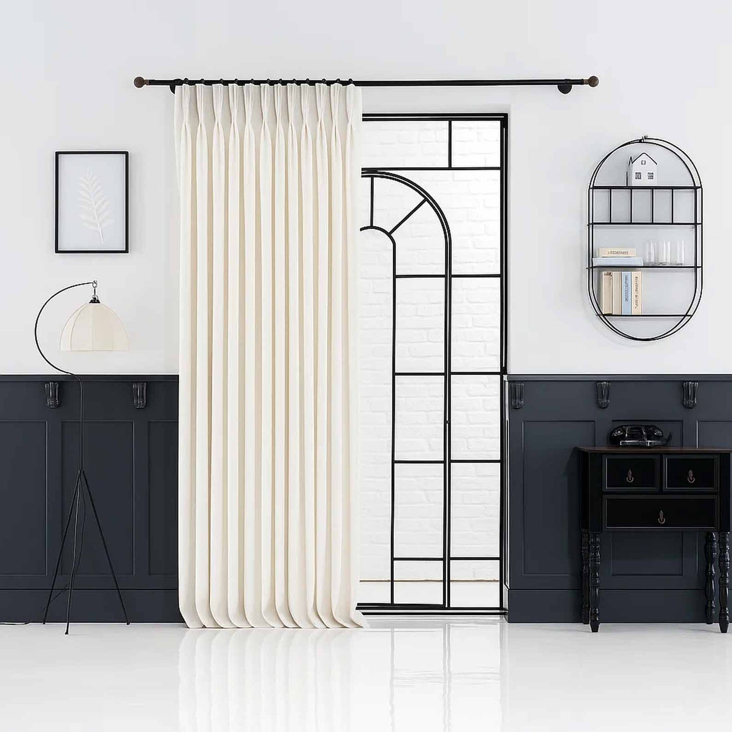 Pinch Pleat Custom 100% Blackout Linen Curtains