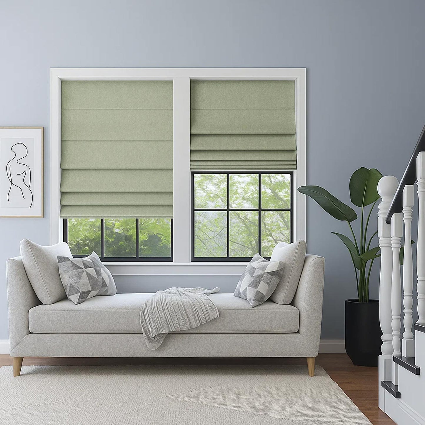 Pleated Curtain 100% Blackout Cordless Roman Shade