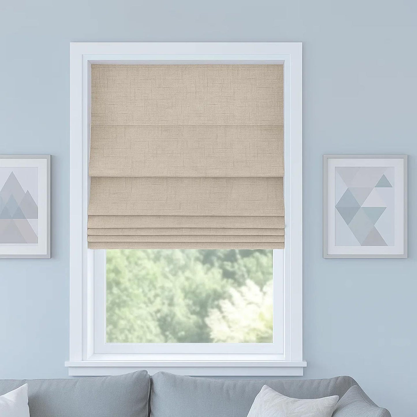 Pleated Curtain 100% Blackout Cordless Roman Shade