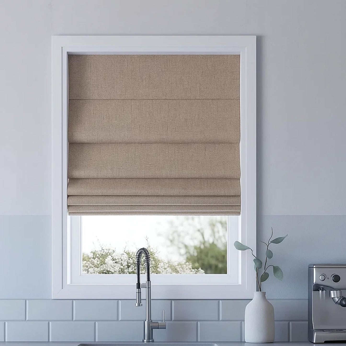 Pleated Curtain 100% Blackout Cordless Roman Shade