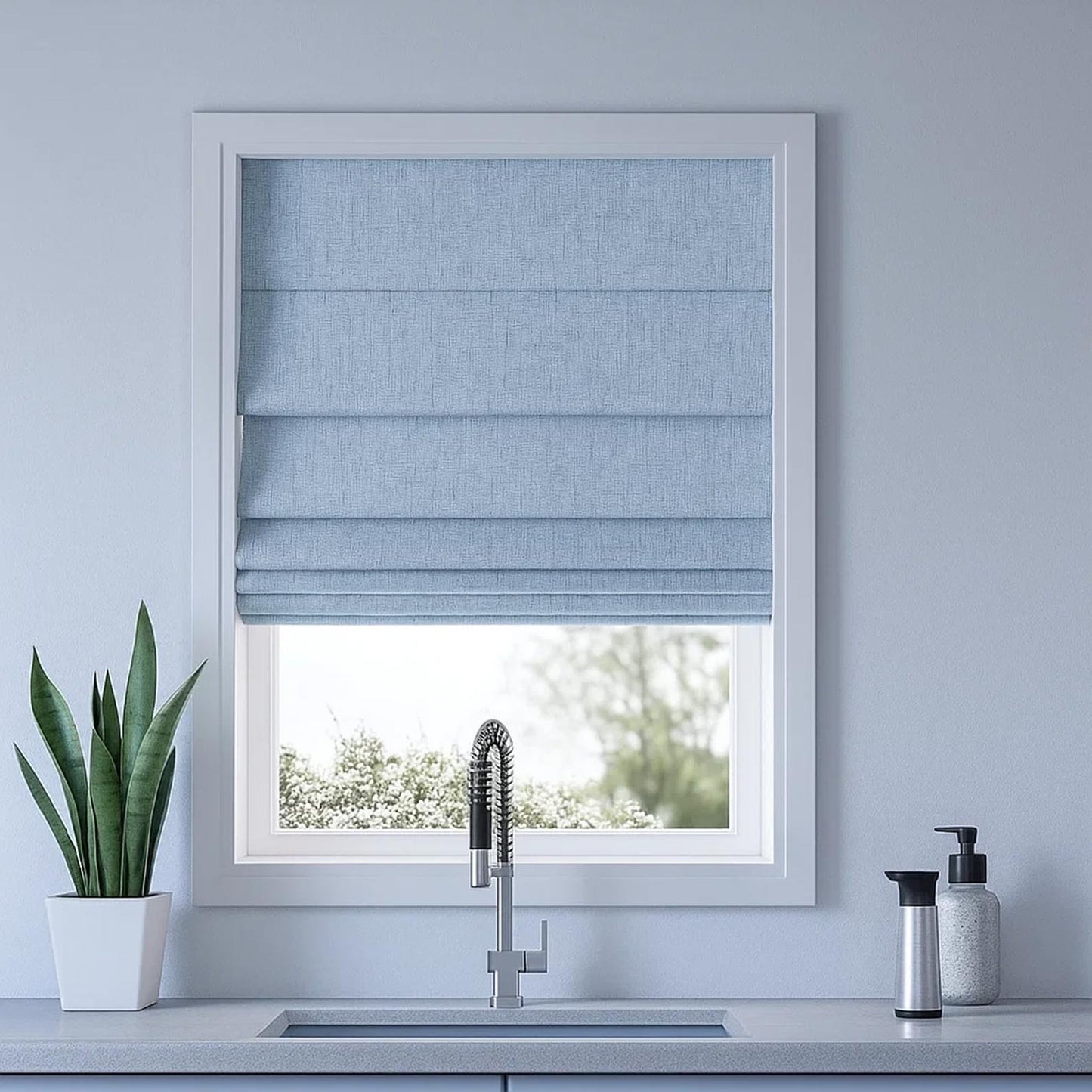 Pleated Curtain 100% Blackout Cordless Roman Shade