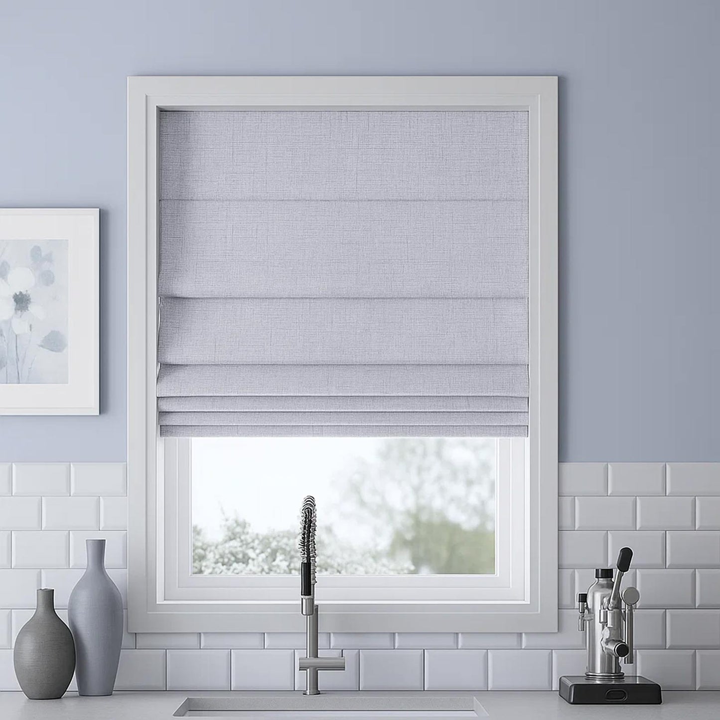 Pleated Curtain 100% Blackout Cordless Roman Shade