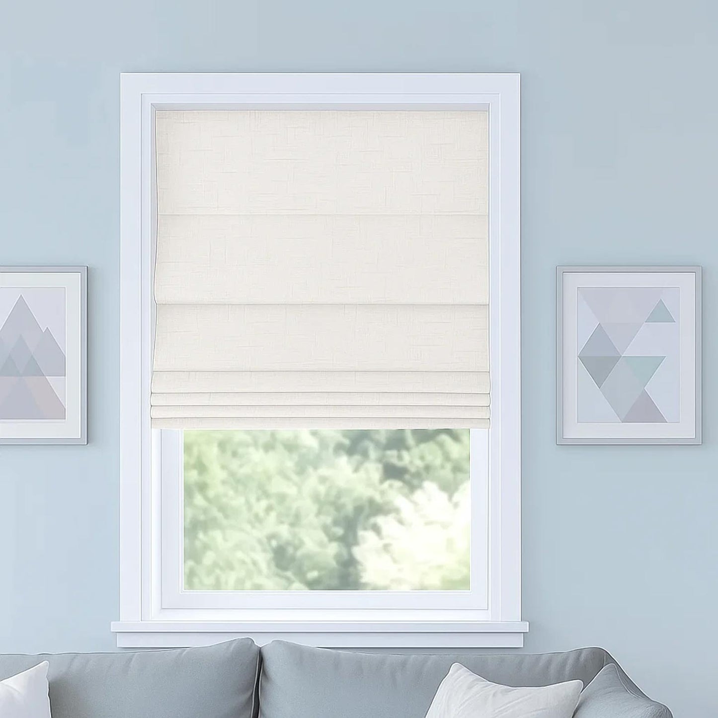 Pleated Curtain 100% Blackout Cordless Roman Shade