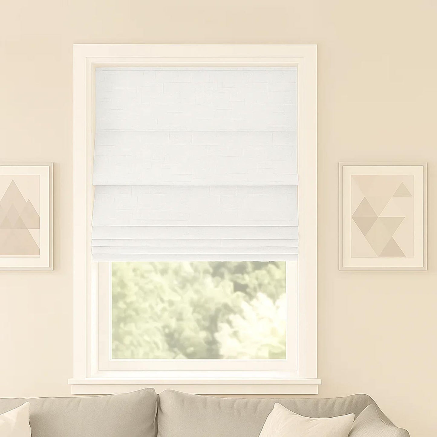 Pleated Curtain 100% Blackout Cordless Roman Shade