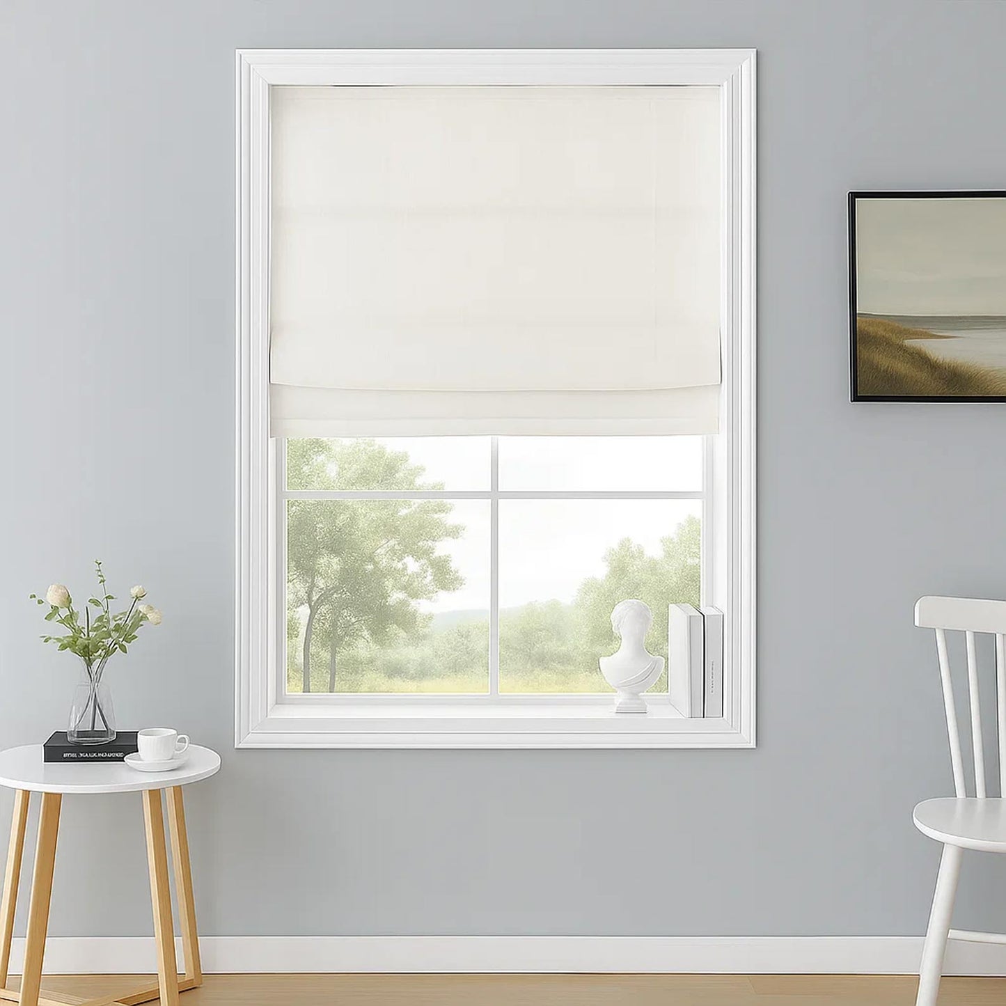 Pleated Custom 100% Blackout Cordless Roman Shade