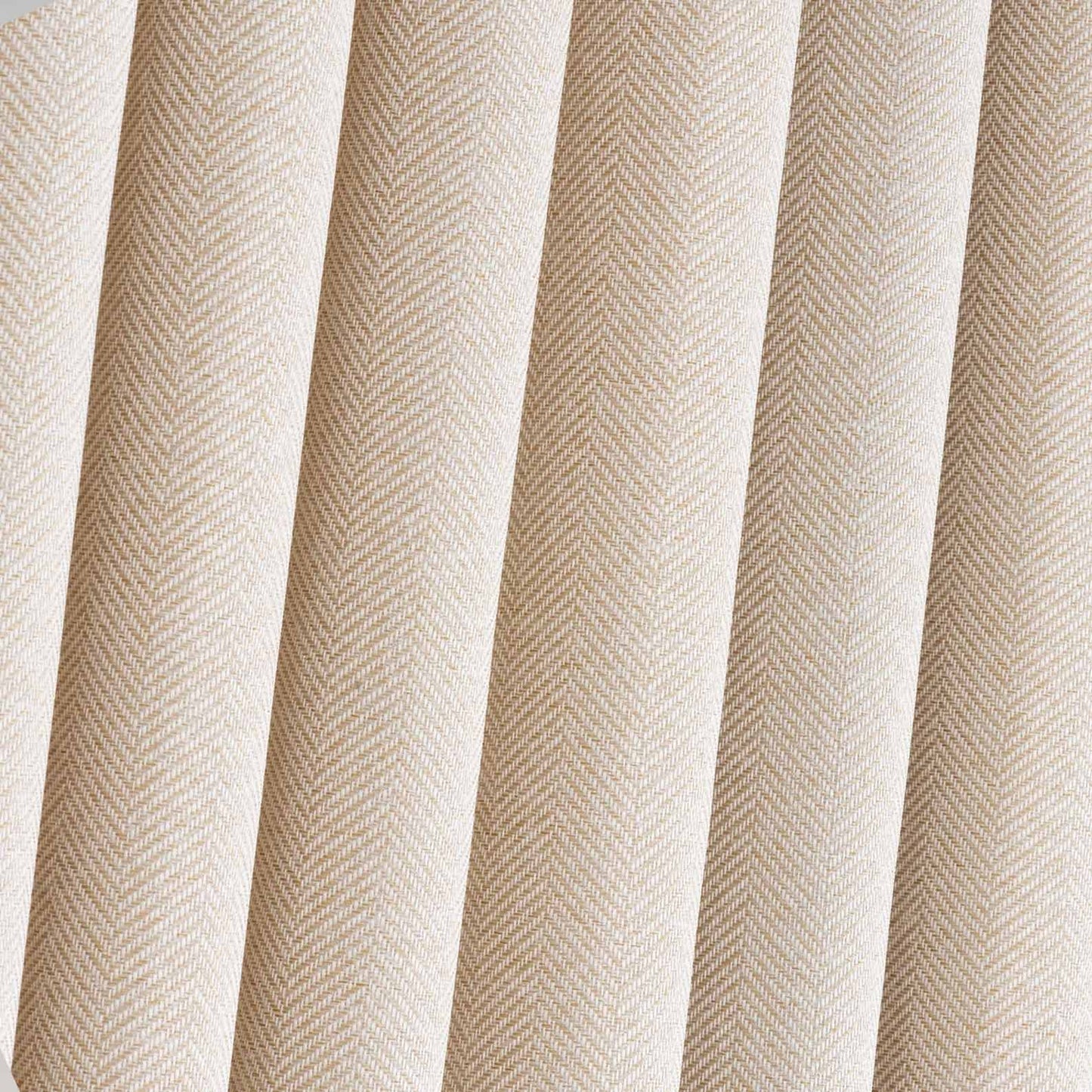 Pleated Herringbone Linen Blackout Curtains Detailed Drawing
