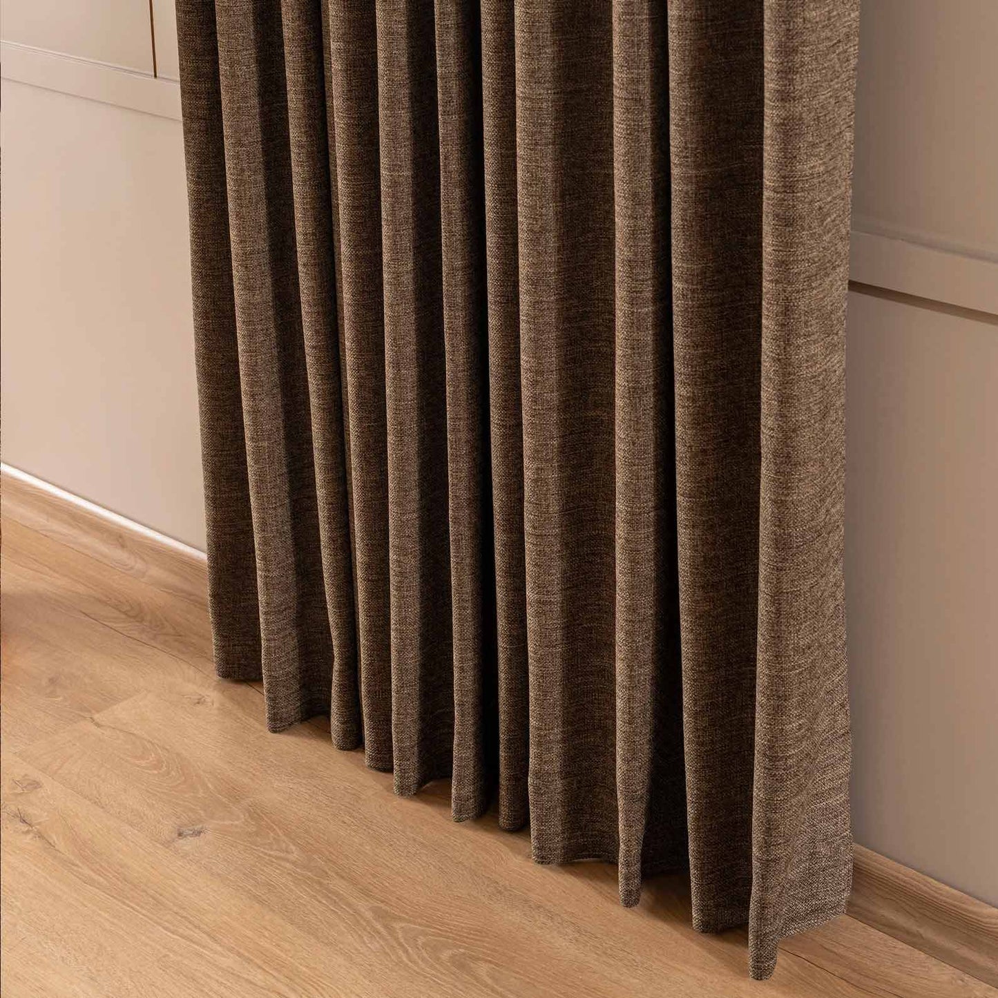 Pleated Linen Custom Size Curtains Maroon