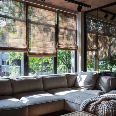 Custom Sheer Linen Roman Shades