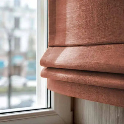 Custom Sheer Linen Roman Shades