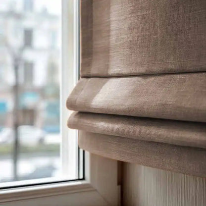 Custom Sheer Linen Roman Shades