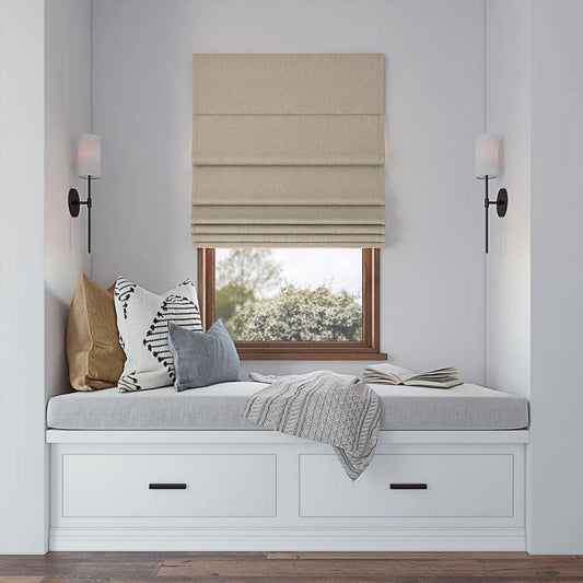 Zero Sunlight Pleated 100% Blackout Cordless Roman Shade