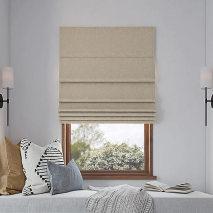 Zero Sunlight Pleated 100% Blackout Cordless Roman Shade
