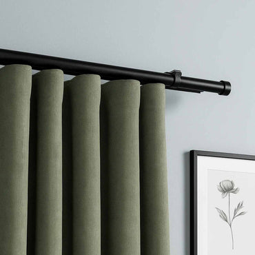 Emerald Green Extra Wide Custom 100% Blackout Linen Curtains