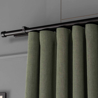 Emerald Green Extra Wide Custom 100% Blackout Linen Curtains