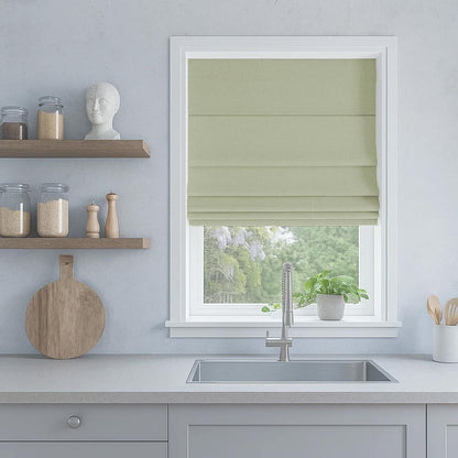 Linen 100% Blackout Cordless Roman Shade