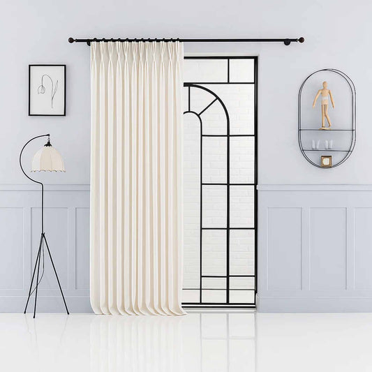 Pinch Pleat Custom 100% Blackout Linen Curtains