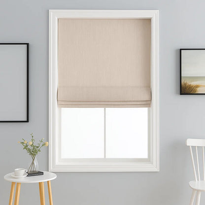 Pleated Custom 100% Blackout Cordless Roman Shade