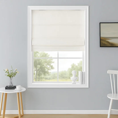 Pleated Custom 100% Blackout Cordless Roman Shade