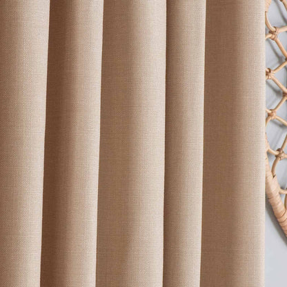 Pleated Extra Wide Triple Pinch Pleat Linen Curtains For Living Room detailed drawing
