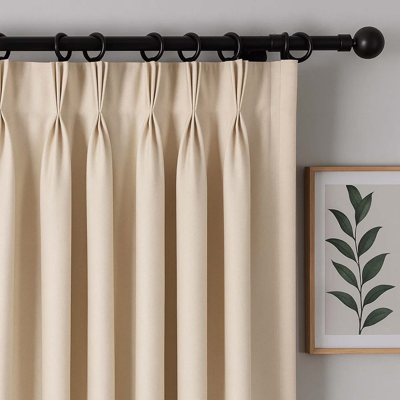 Pleated Extra Wide Triple Pinch Pleat Linen Curtains For Living Room