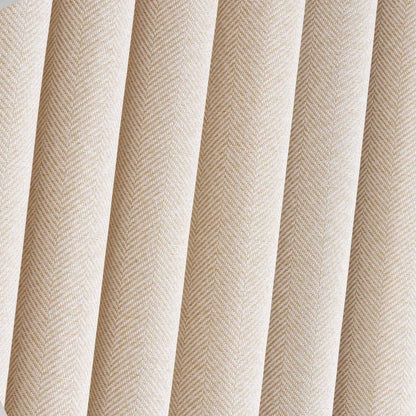 Pleated Herringbone Linen Blackout Curtains Detailed Drawing