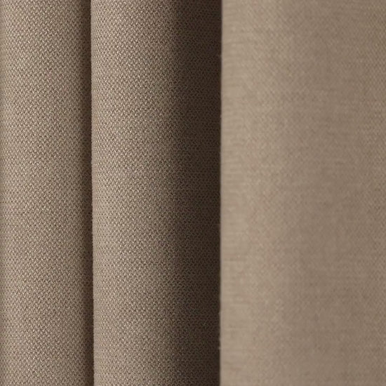 100% Blackout Triple-Pinch Pleated Linen  Curtains Mp4