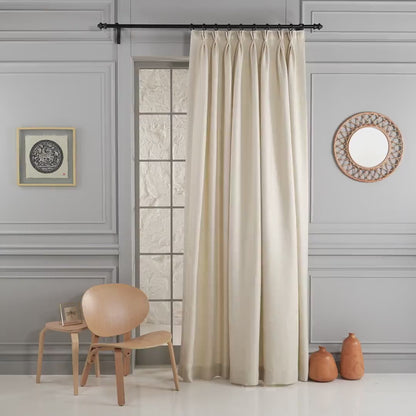 Luxury Extra Wide Linen Curtains – Pinch Pleated & 100% Blackout