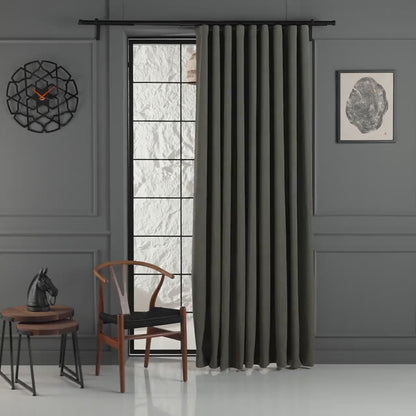 100% blackout pleated linen curtain panels - MP4